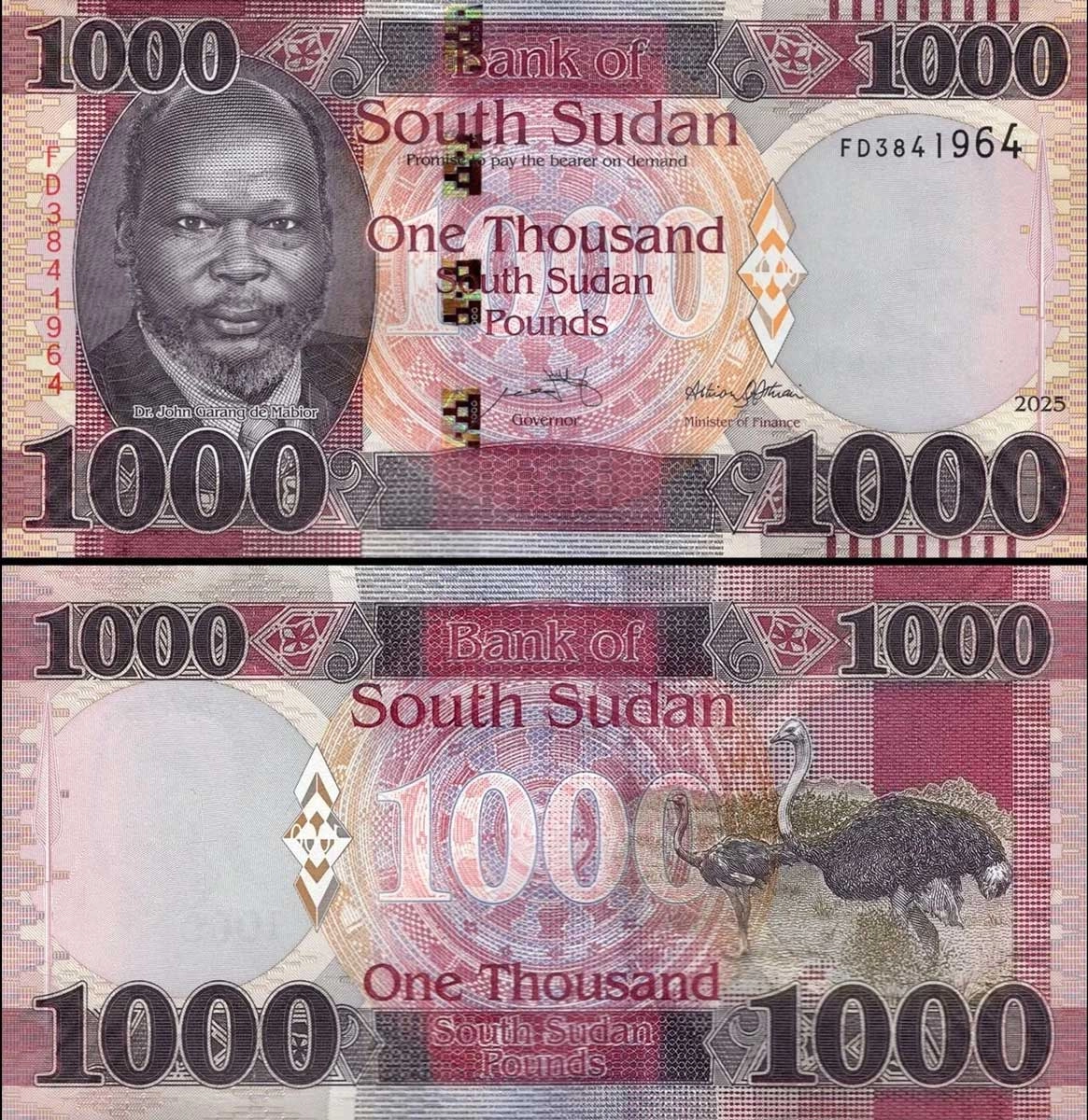اسکناس ۱۰۰۰ پوند سودان جنوبی